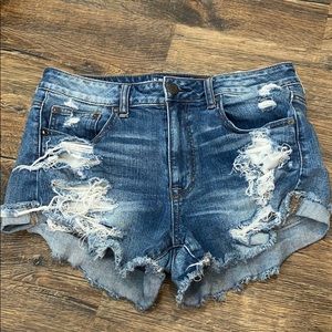 High Waisted Distressed American Eagle Jean Shorts